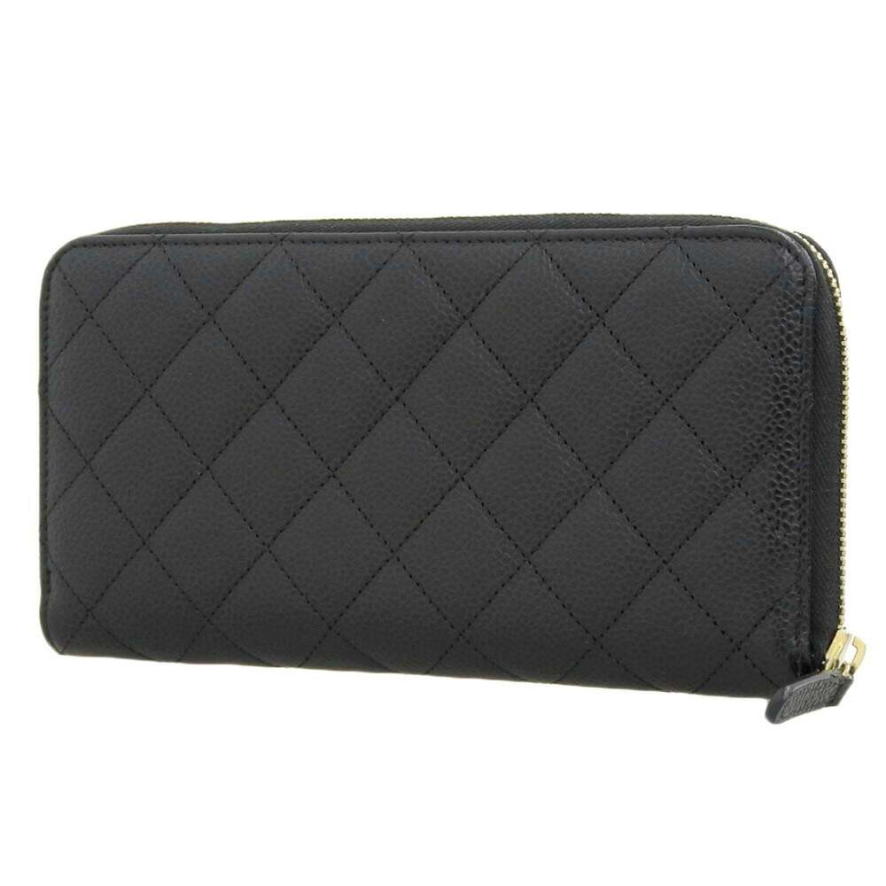 CHANEL Authentic Black Caviar Leather Logo Wallet - Picture 2 of 9